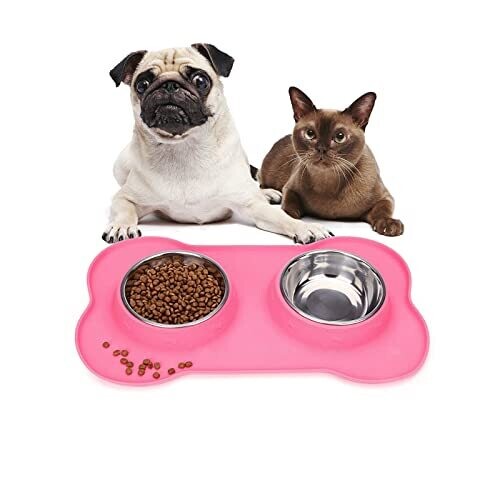 Drpaw Dog Bowls 2 Stainless Steel Dog...