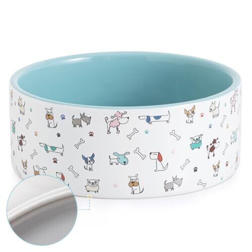 Fun Elements Ceramic Dog Bowls - 64 oz...